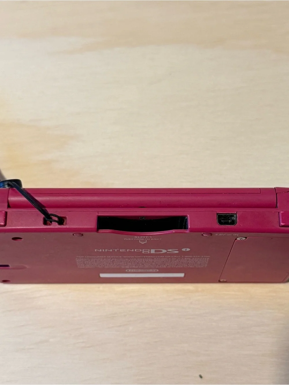 Nintendo DSi Console Hot Pink No Charger Tested Good Loose Top Hinge Read Info!